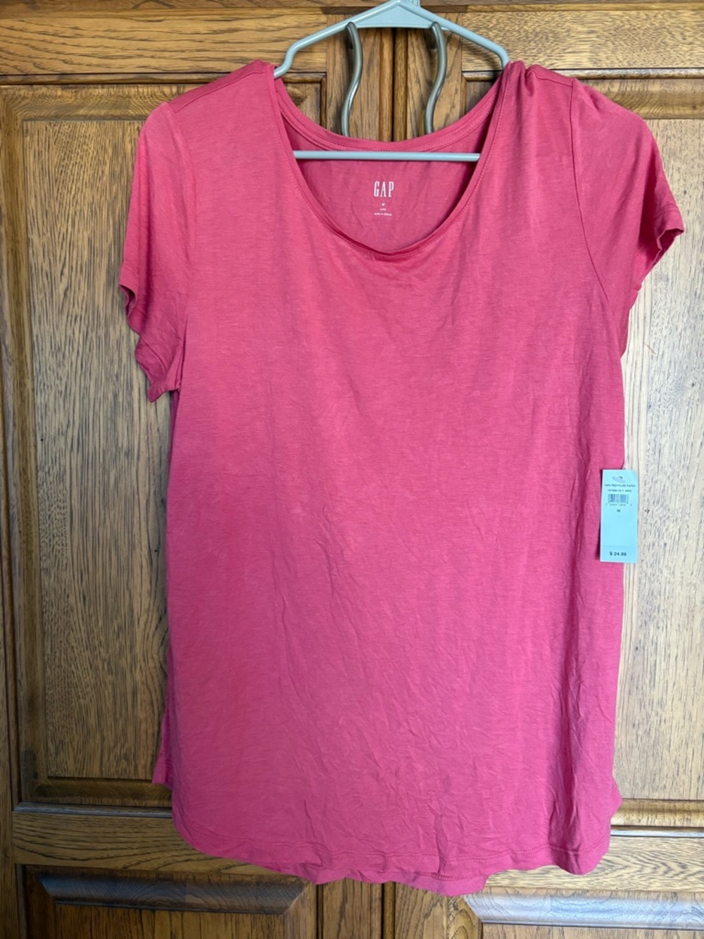 GAP Scoop Neck Short Sleeve Tee in Rose Pink Size Medium NWT